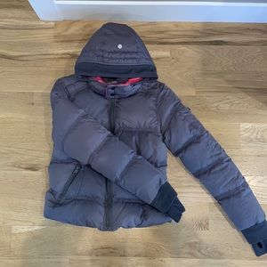 Women’s Lululemon Puffer Jacket, Size 8, Grey/Pink